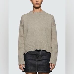 Helmut Lang Taupe Crew Neck Sweater